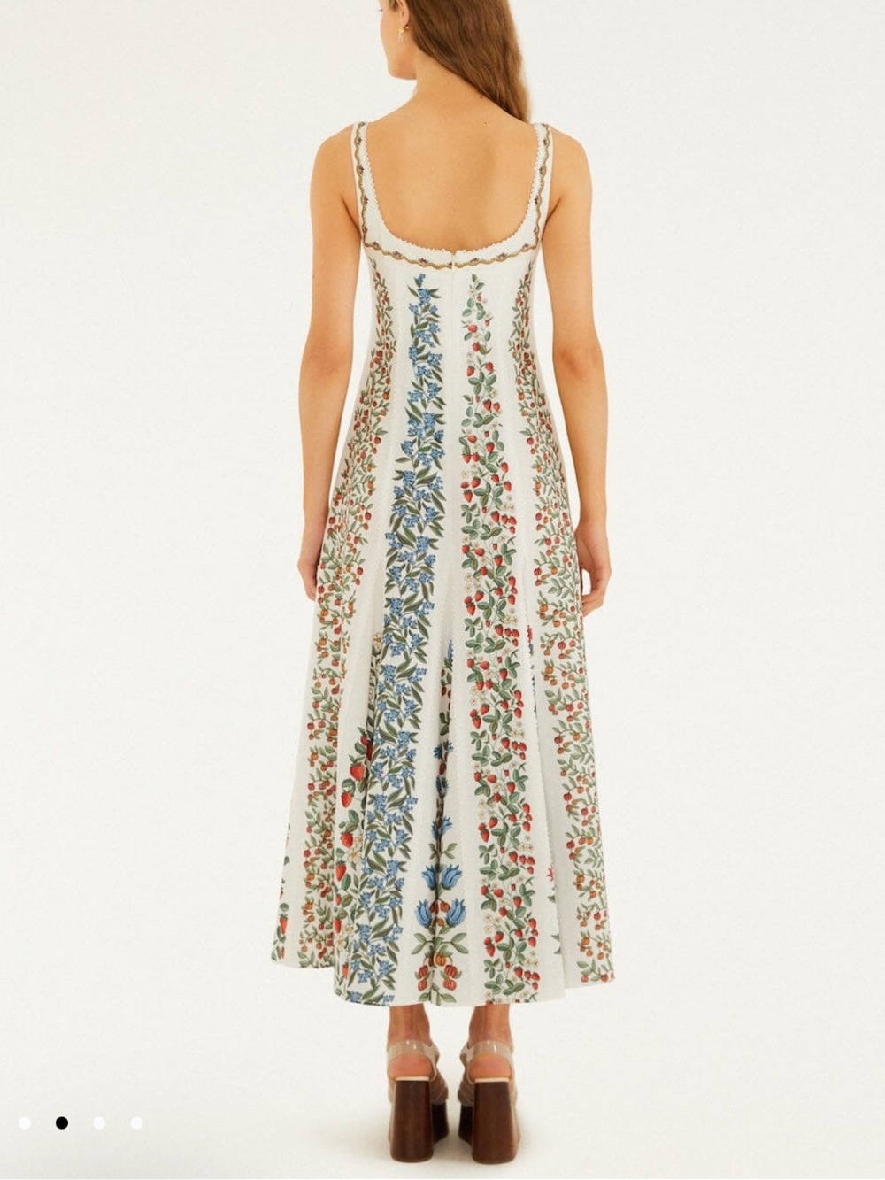 FARM Rio Cream fruit floral print sleeveless Maxi Dress - Picture 11 of 12